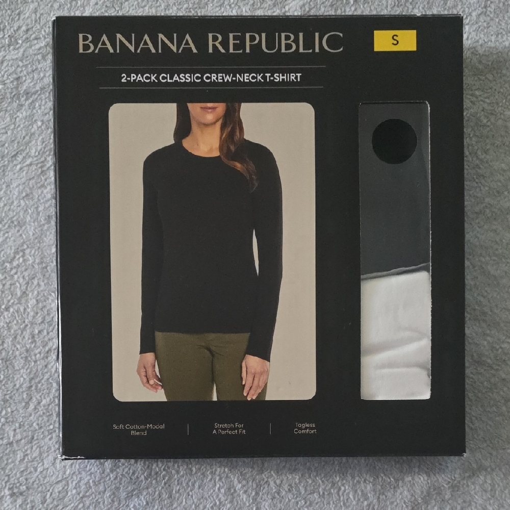 Banana Republic Classic Crewneck T-Shirt 2-Pack – Size S – NWT in Box